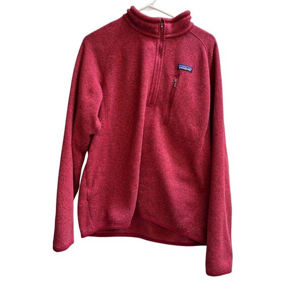 Patagonia Better Sweater 1/4 Zip Mens Medium Red Heather Performance Pullover - Picture 2 of 5